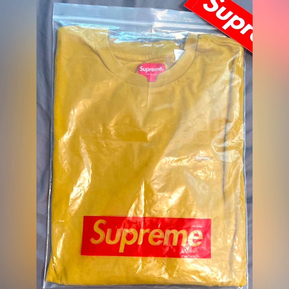Supreme LS small box tee- Mustard Yellow